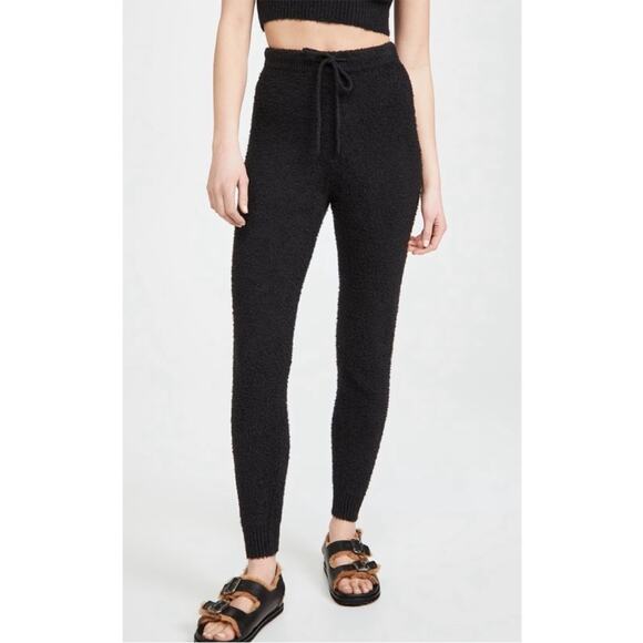 Reformation Tops - Reformation Black Monte Fuzzy Sweatpants Women’s Size S